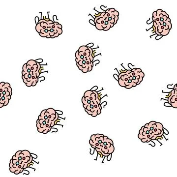 Brain health vector seamless pattern Stock Illustration