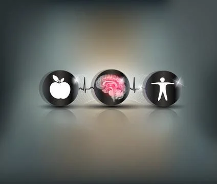 Brain heath care symbol Stock Illustration