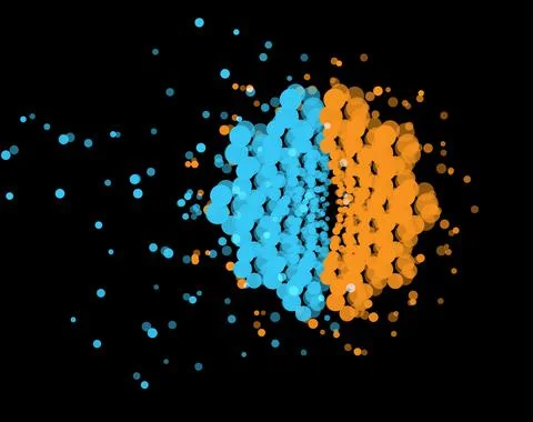 Brain hemisphere logo template. Brain neurons loss, brain damage, abstract icon Stock Illustration