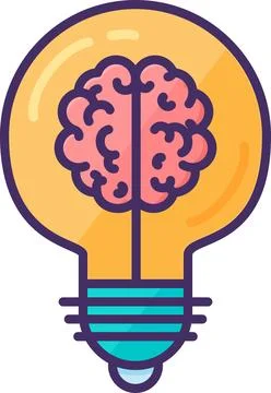 Brain Hemispheres Inside Electric Light Bulb Illustrazione stock