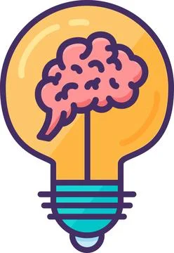 Brain Hemispheres Inside Electric Light Bulb Illustrazione stock
