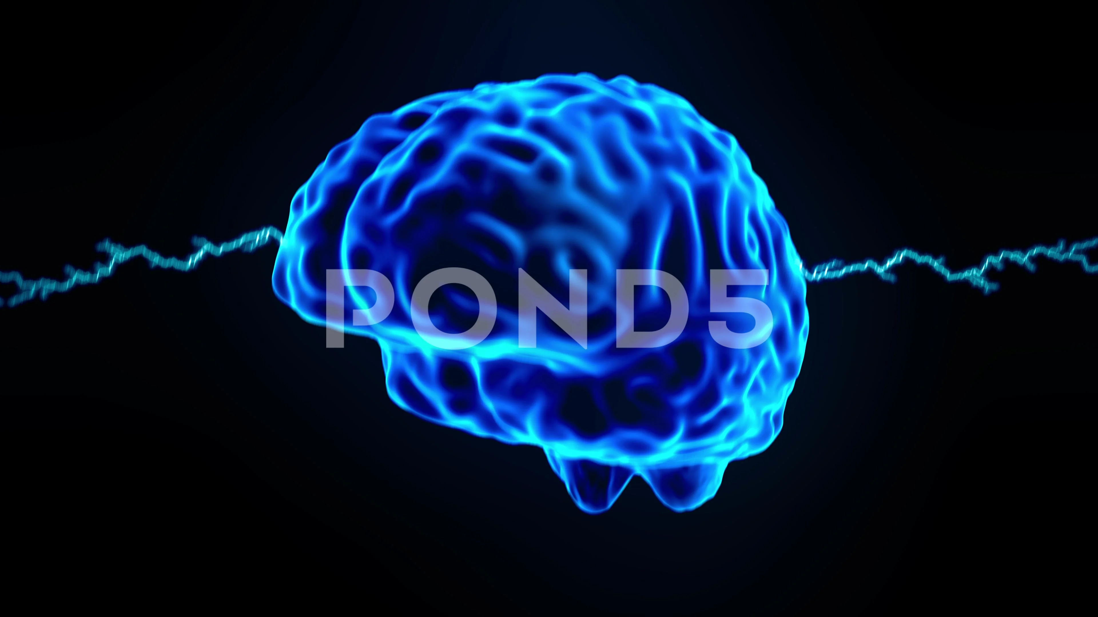 Brain hologram rotating sparks lightning... | Stock Video | Pond5