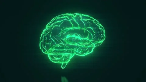 Brain hologram visualization looped animation Stock Footage 170672091