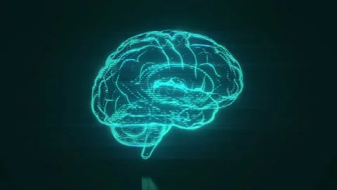 Brain hologram visualization looped animation Stock Footage 179415750