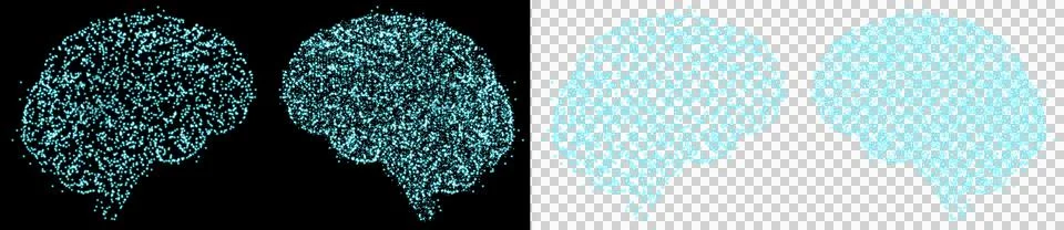 Brain human artificial intelligence concept with dot blue Foto stock