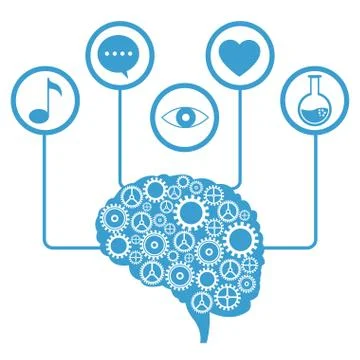 Brain human gear learning icons イラスト素材