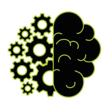 Brain human with gears Illustrazione stock