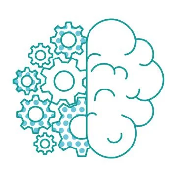 Brain human with gears Stock Illustration