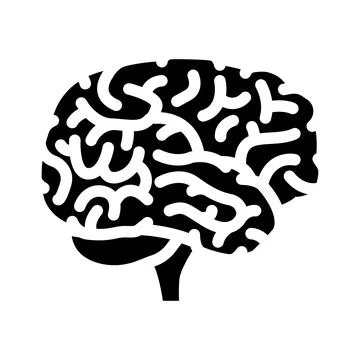 Brain human glyph icon vector illustration Stock Illustration