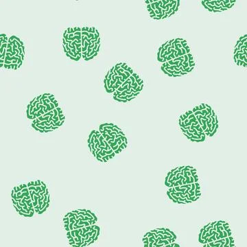 Brain human glyph seamless pattern Stock Illustration