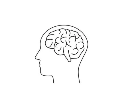 Brain, human head icon. Vector illustration. Stock Illustration