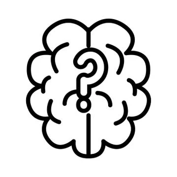 Brain human with interrogation symbol line style icon Stock Illustration