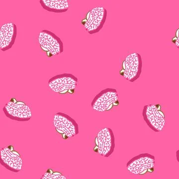 Brain human isometric icon seamless pattern イラスト素材