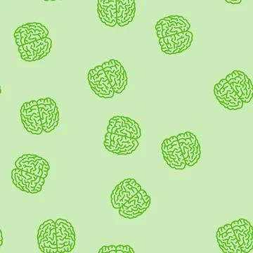 Brain human line seamless pattern Stock Illustration