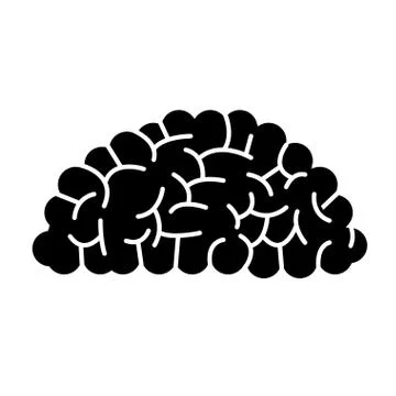 Brain human organ memory silhouette Stock Illustration