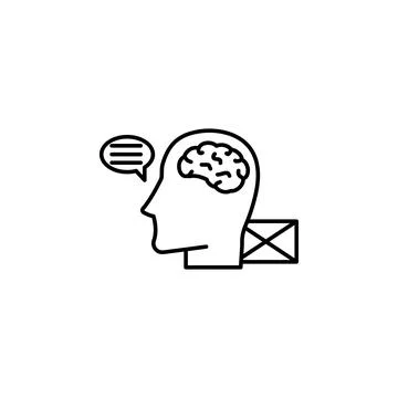 Brain human send message icon. Element of artificial intelligence icon for Stockillustratie