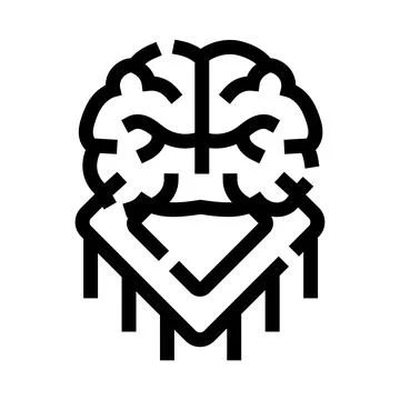 Brain icon analyzing data with artificial intelligence Stock Illustration