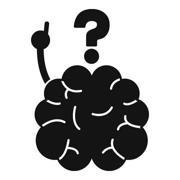 Brain icon asking solving ideas and problems Stock Illustration