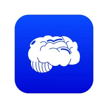 Brain icon blue vector Stock Illustration