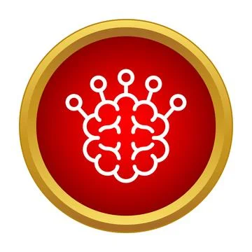 Brain icon connecting to networks representing artificial intelligence Stock Illustration