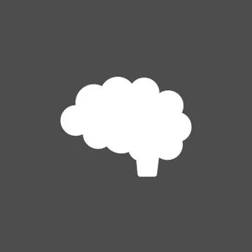 Brain icon on dark background Stock Illustration