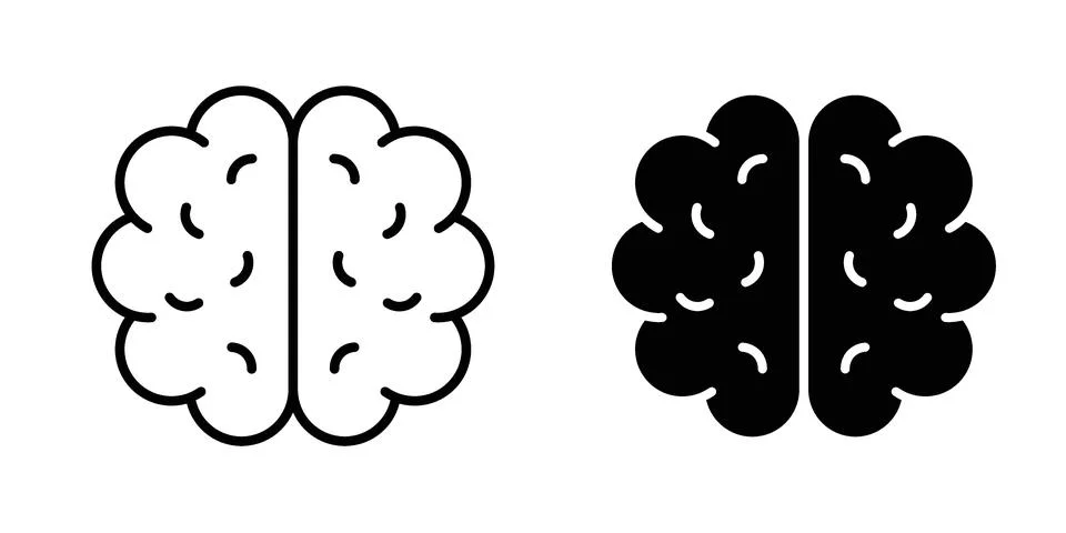 Brain icon for design projects and web UI Stock Illustration