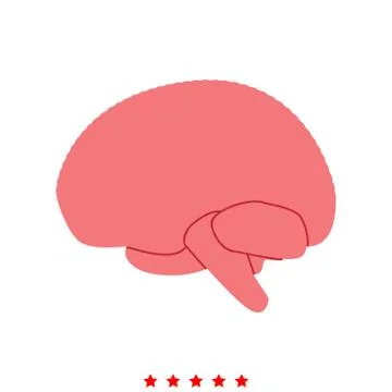 Brain icon . Different color . Stock Illustration