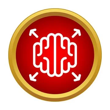 Brain icon expanding, symbolizing creative thinking and growth Stock Illustration