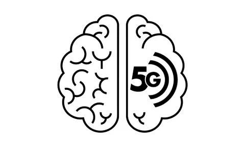 Brain icon flat design, black isolated, silhouette on white background Stock Illustration