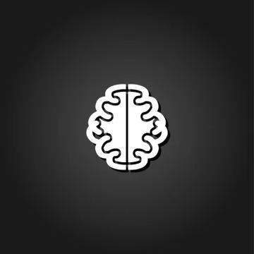 Brain icon flat Stock Illustration