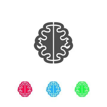Brain icon flat Stock Illustration