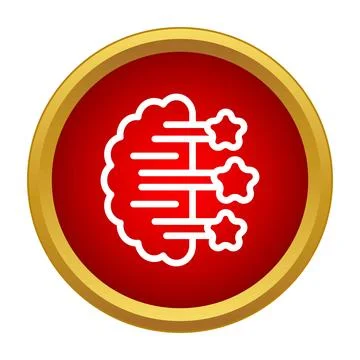 Brain icon generating creative ideas or star ratings Stock Illustration