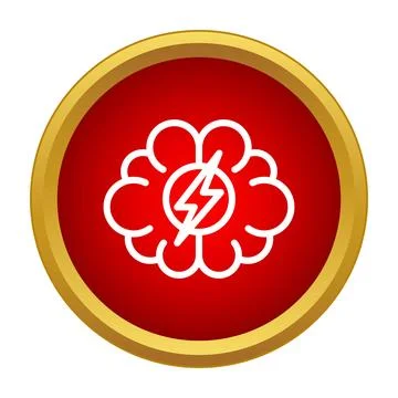 Brain icon generating new creative ideas and innovation Stock Illustration