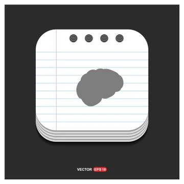 Brain icon Gray icon on Notepad Style template Vector EPS 10 Free Icon Illustrazione stock