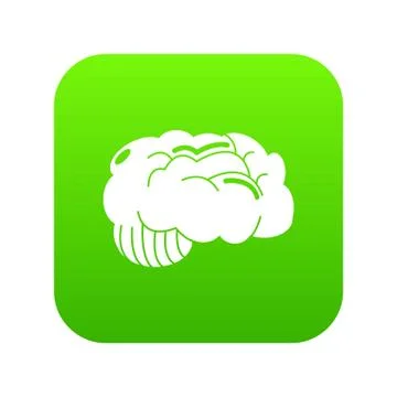 Brain icon green vector Stock Illustration