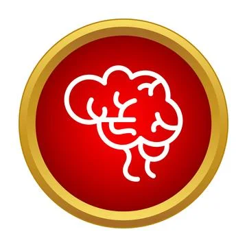 Brain icon illustrating human intelligence and neurology Stock Illustration