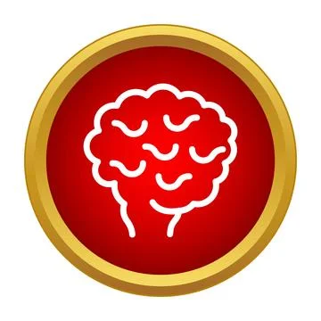 Brain icon illustrating human intelligence and mental health Stock Illustration