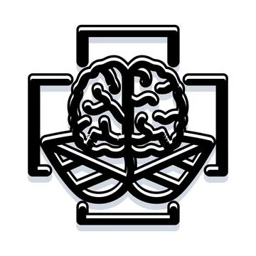 Brain icon illustrating human mind and intelligence concept Stock Illustration