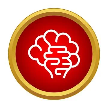 Brain icon illustrating human thinking and intelligence concept Stock Illustration