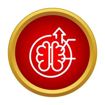 Brain icon illustrating intellect, growth, and cognitive development Stock Illustration