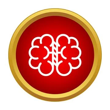 Brain icon illustrating mind, intelligence, and thinking Stockillustratie