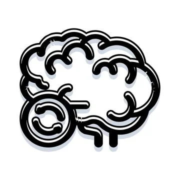 Brain icon illustrating refresh synchronize process concept Stock Illustration