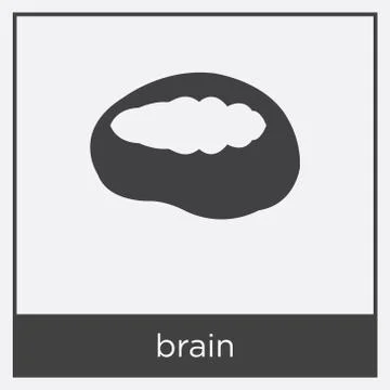 Brain icon isolated on white background Stock Illustration