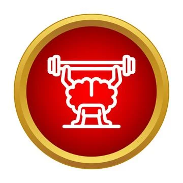 Brain icon lifting barbell representing mind development Illustrazione stock