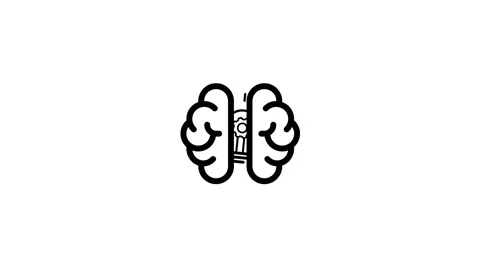 Brain icon with lightbulb animation isolated on white background Stock Footage 340183645