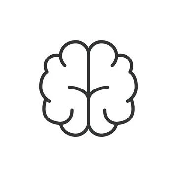 Brain, icon in line design. Brain, mind, thinking, intelligence, neurons イラスト素材