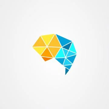 Brain icon logo vector design template Illustrazione stock
