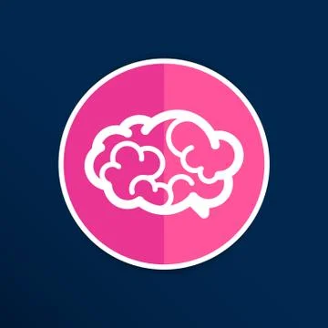 Brain icon mind vector medical brainstorm head human Stock Illustration