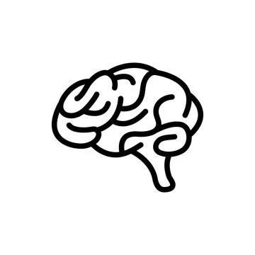 Brain icon or logo, flat vector. Stock Illustration
