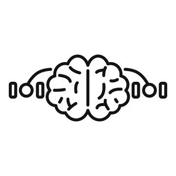 Brain icon processing and sending binary data Illustrazione stock